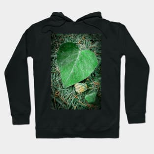 Vivid Green Leaf Heart Hoodie